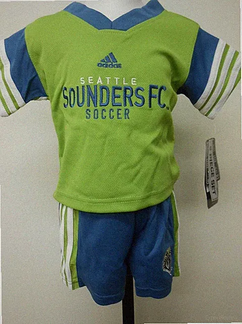 NEW Seatle Sounders INFANTS Sizes 12-18-24 Month Adidas 2 PC Shirt/Shorts Set