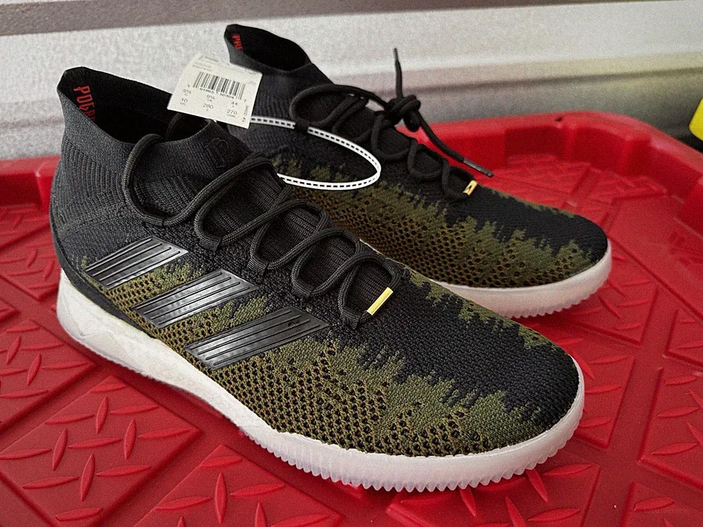 New Size 10 Adidas Paul Pogba Predator 18+ Shoes Black Green Indoor Soccer Men’s