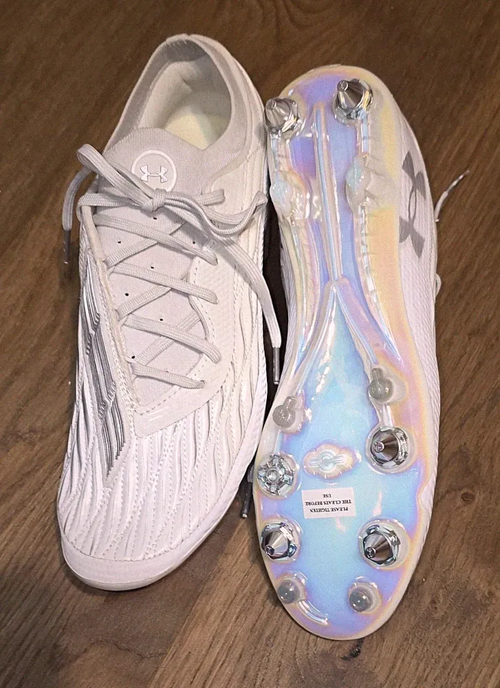 New Sz 8 Under Armour Magnetico Elite 4 White Hybrid Soccer Cleat 3027701-100