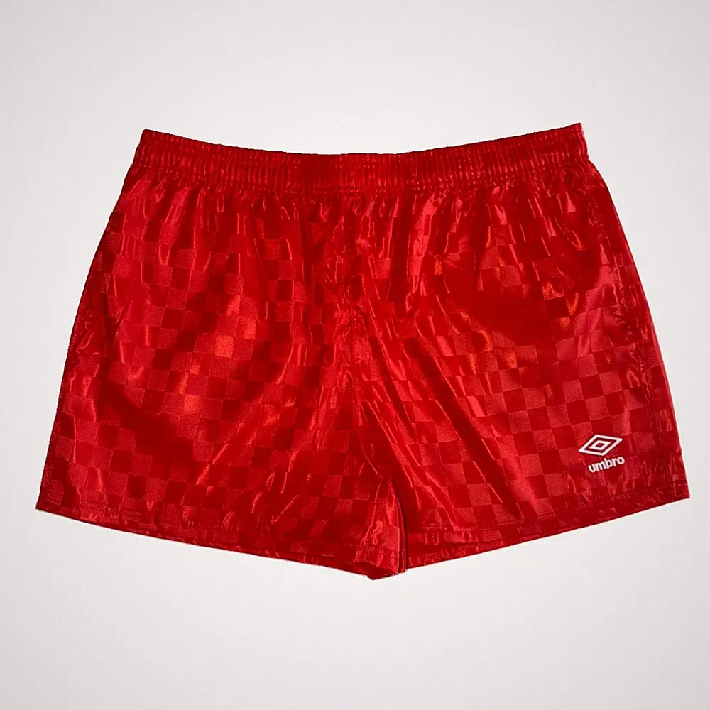 NEW Umbro Women’s Soccer Shorts Light Red Checkerboard Drawstring Size X-Large