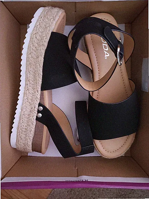 New Womens Sandals Open Toe Ankle Strap Espadrille Topshoe Avenue SODA Topic-6m