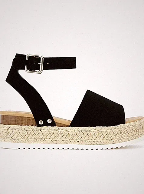 New Womens Sandals Open Toe Ankle Strap Espadrille Topshoe Avenue SODA Topic-S