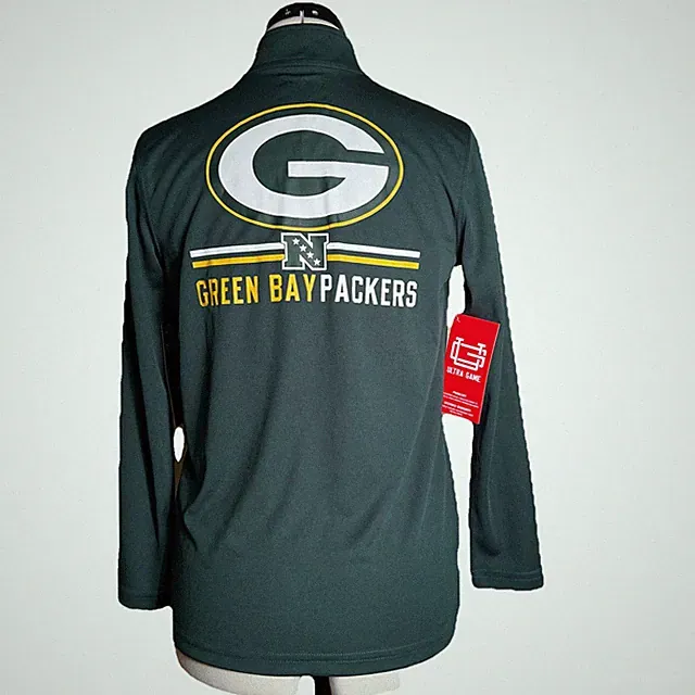 NFL Team Apparel L/S Quarter-Zip Pullover Green Bay Packers, Youth|Sz: L (14-16)