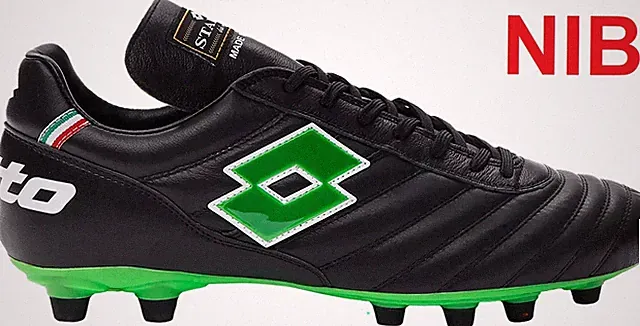 NIB Lotto Stadio OG II FG Soccer Cleat Multiple size Black Green 215017 1NI
