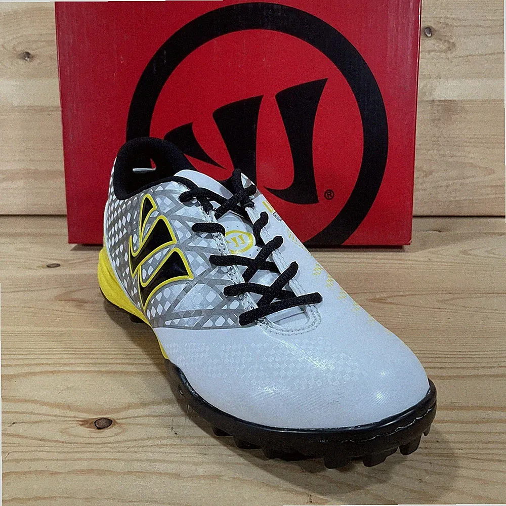 NIB Warrior Gambler Soccer Turf Cleats Youth Kids 3.5 White/Black/Yellow Soccer