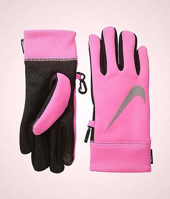Nike 252828 Kids Girls Therma Reflect Pink Pow Cold Weather Glove Size 7/16