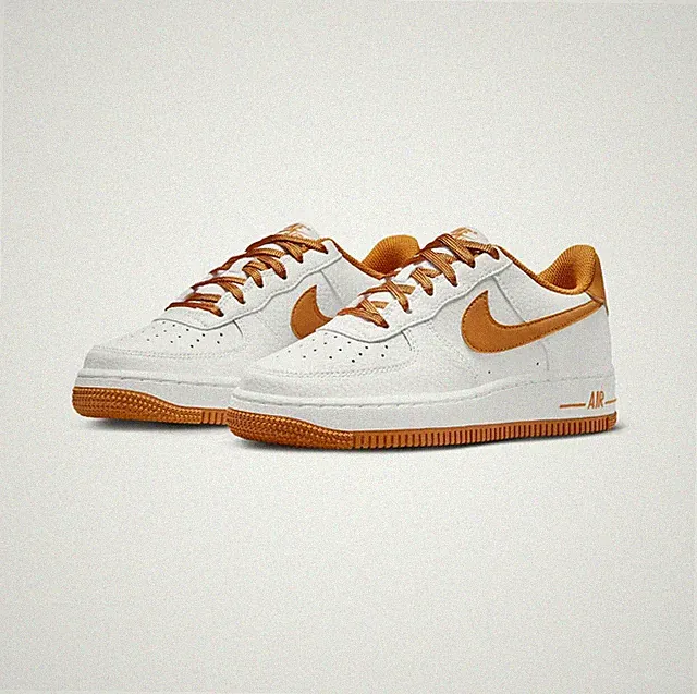 Nike Air Force 1 Low Kids Size 5Y White Desert Ochre AF1 New FJ0706 100
