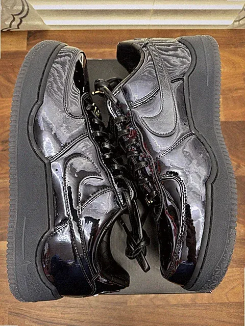 Nike Air Force 1 Low LeBron James 'Black Patent' IO6129-001 Men's Size 11 No Lid