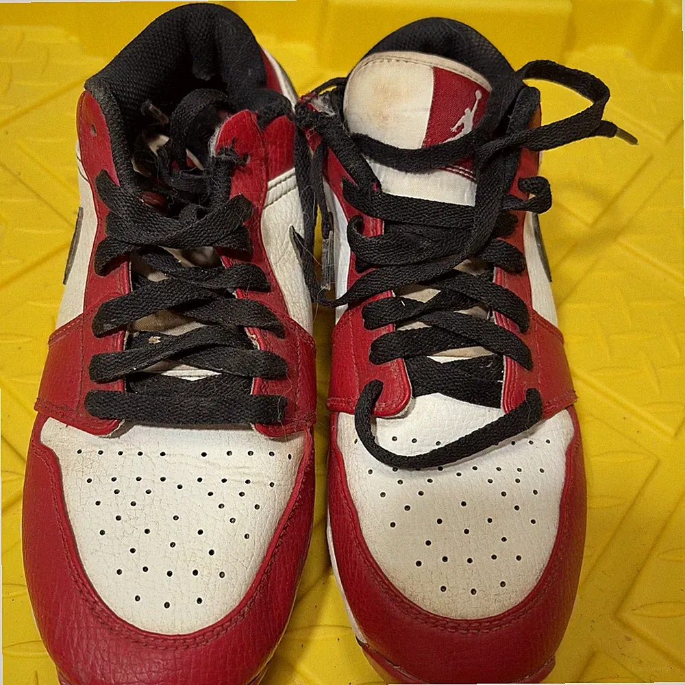 Nike Air Jordan 1 Low TD Football Cleats Chicago Red White Black Kids 5Y
