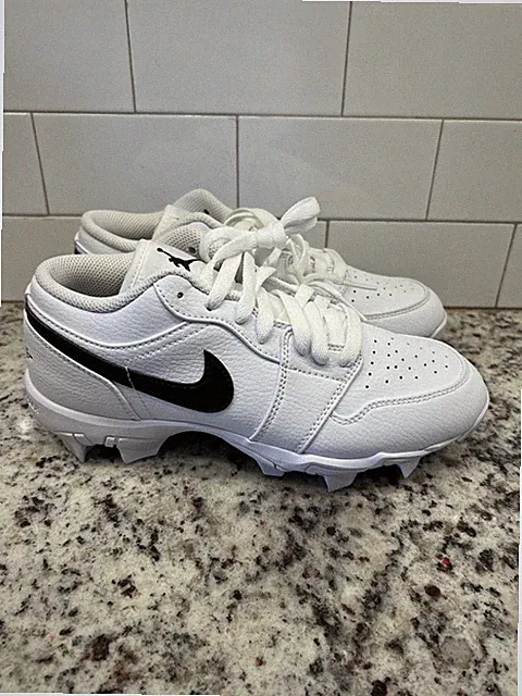 Nike Air Jordan 1 Low Youth Cleat White Football Baseball HF6885 100 Size 5.5Y