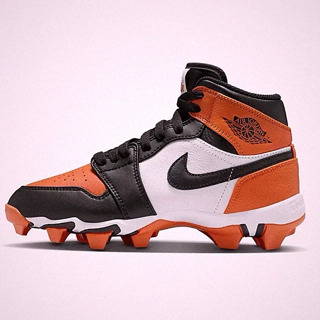 Nike Air Jordan 1 Mid Football Cleats GS Shattered Backboard HF6883-801 Youth 6Y