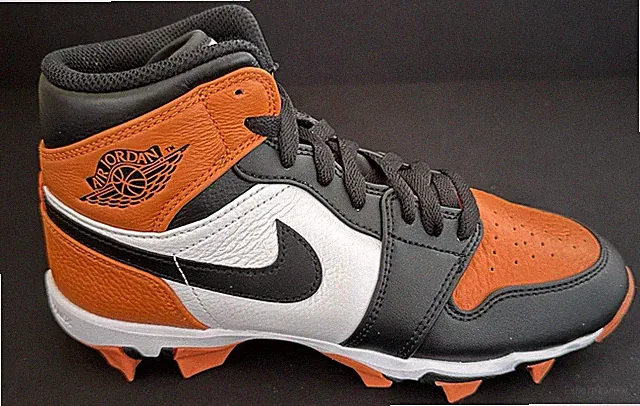 Nike Air Jordan 1 Mid Youth Cleat Starfish Football Baseball Sz 5.5y HF6883-801