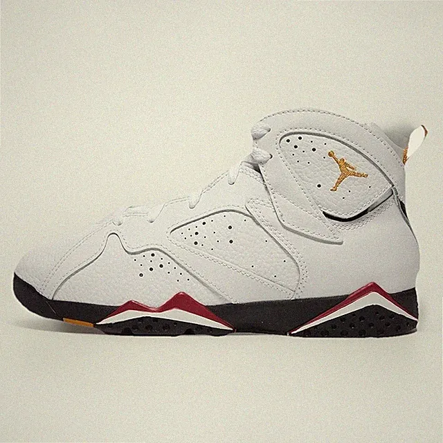 Nike Air Jordan 7 Retro Cardinal High Top Sneaker Youth Size 2 White DJ2778-106