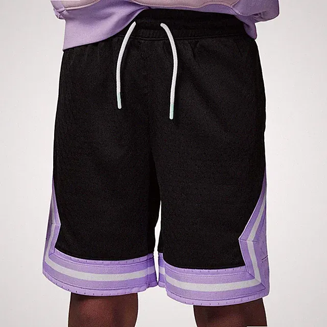 Nike Air Jordan Diamond Jumpman Mesh Shorts Black Lilac Kids Size M 95B136-P3Z