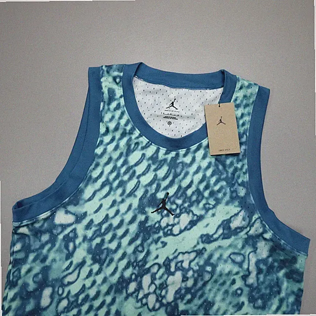 Nike Air Jordan Sport Dri-FIT Mesh Jersey Center Jumpman Size M Blue FN5854-353