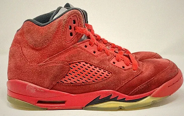 Nike Air Jordan V 5 Red Suede Retro 2017 BG GS 440888-602 sz 6.5Y