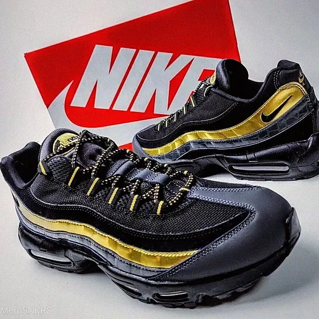 Nike Air Max 95 PRM US 14 Men's Black Gold Grey Anthracite Retro 538416 007 NIB