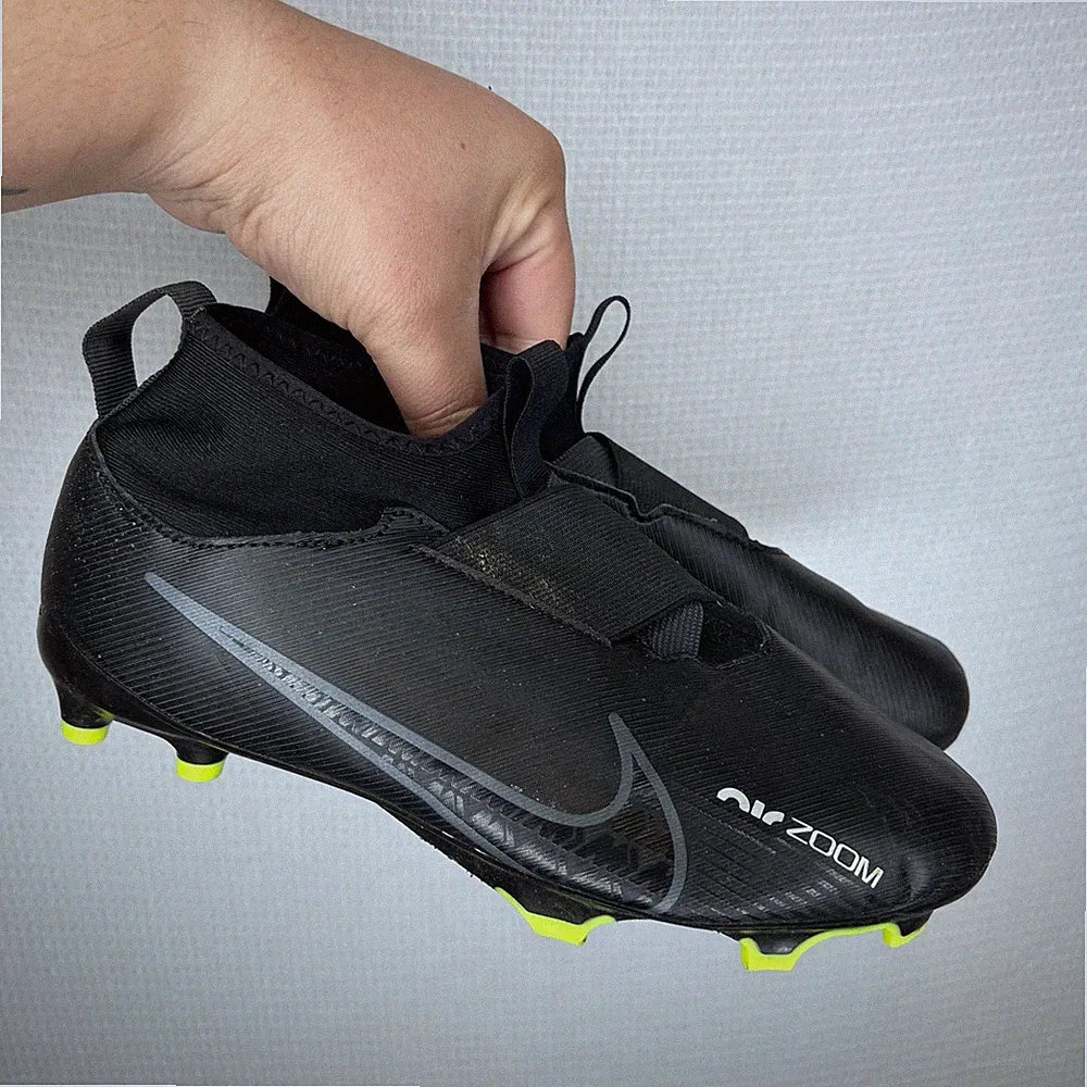 Nike Air Zoom Mercurial Kids Soccer Cleats Black Neon Yellow 6Y DJ5611-040