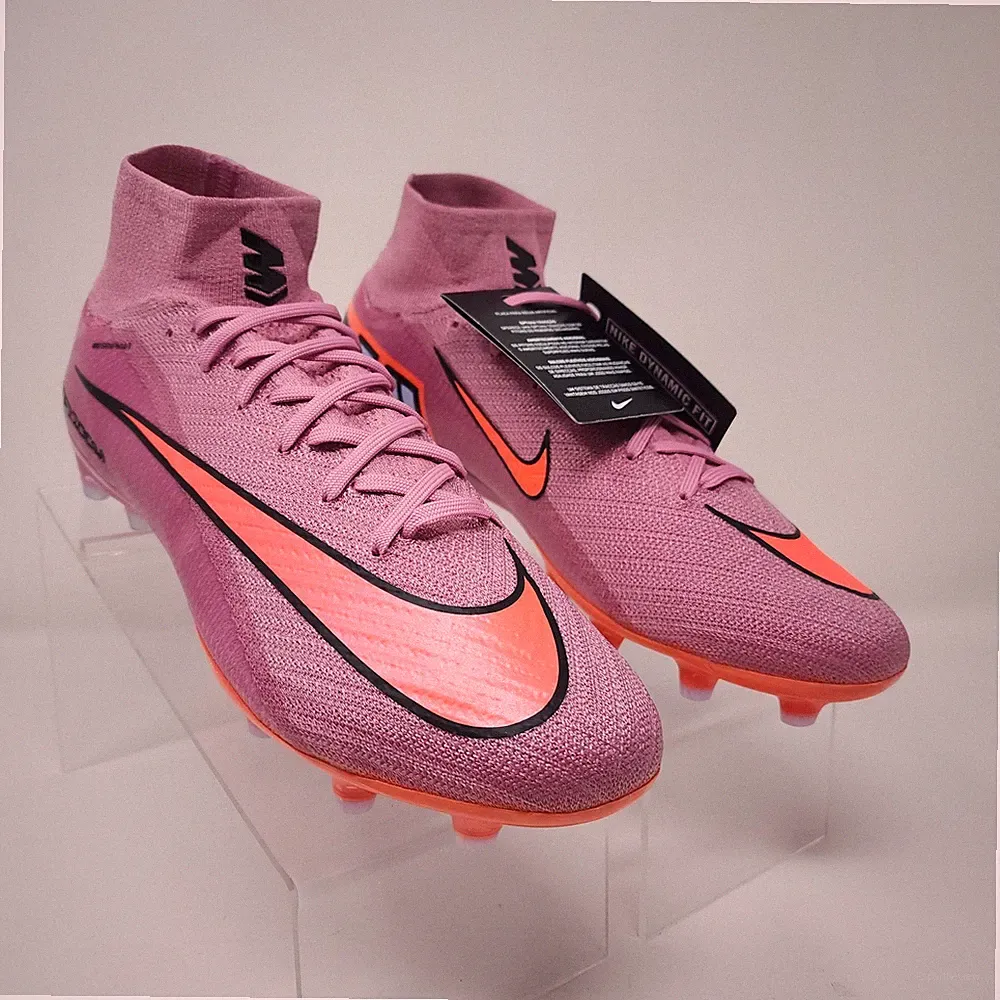 Nike Air Zoom Mercurial Shoes Mens Size 10 Pink AG Soccer Cleats Knit Air Zoom