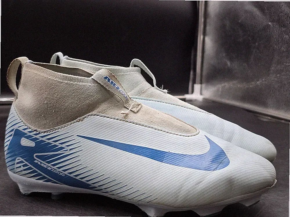 Nike Air Zoom Mercurial Shoes Youth Size 4Y Blue Soccer Cleats FQ8304-400 Stains
