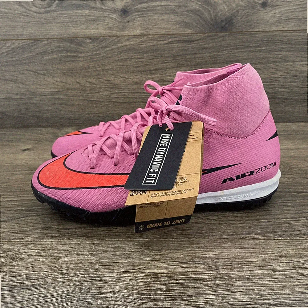 Nike Air Zoom Mercurial Soccer Cleats Mens 5 Pink Orange Turf FQ8331-600