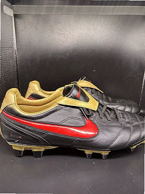 Nike Air Zoom Tiempo Legend II FG Elite Black Red Gold Cleats Sz 10