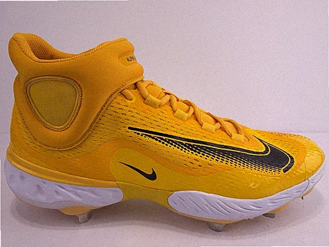 Nike Alpha Huarache Elite 4 Mid Baseball Cleats Yellow DX6961-701 Men's 13 NEW