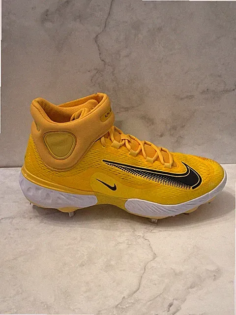 Nike Alpha Huarache Elite 4 Mid Baseball Cleats Yellow DX6961-701 Men’s Size 15