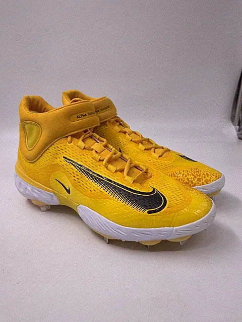 Nike Alpha Huarache Elite 4 Mid Baseball Cleats Yellow DX6961-701 Men’s Size 15