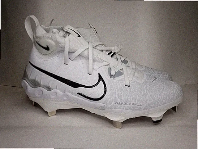 Nike Alpha Huarache NXT Cleats Mens size 8 Shoes White Black Baseball High MLB