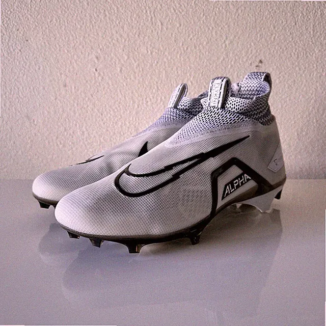 Nike Alpha Menace Elite 3 Football Cleats (White/ Black) US 12 Men’s CT6648-100