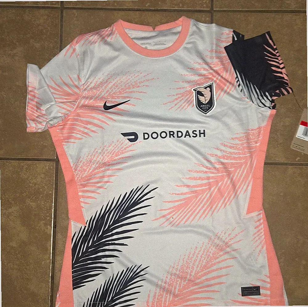 Nike Angel City FC Women's Soccer Jersey Size L White Pink Black