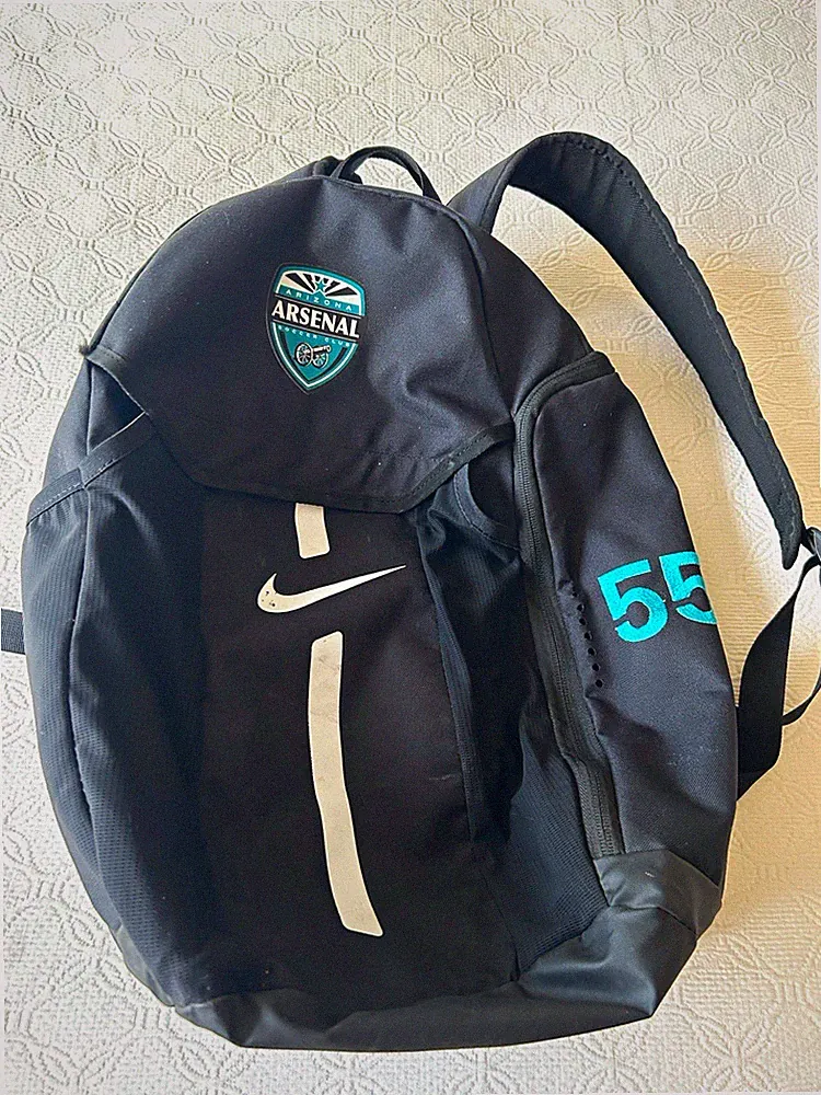 Nike Arizona Arsenal Soccer Backpack. Black/Teal Team Club Backpack.
