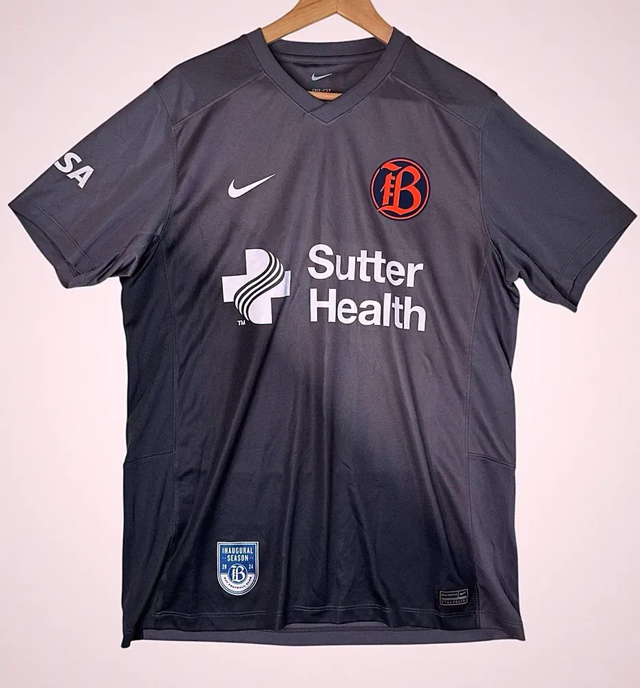 Nike Bay FC 2024 Inaugural Season Replica V-Neck Soccer Jersey Grey Men's Large
