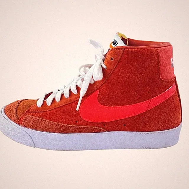 Nike Blazer Mid 77 Vintage Men's Orange Suede Leather Lace Up Sneakers Shoes 8