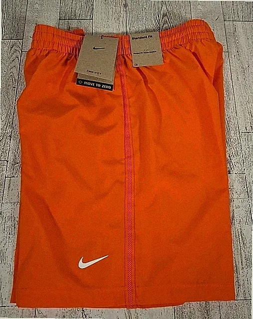 Nike Boys Shorts LARGE Training Orange Standard Fit Pockets Dri Fit NEW