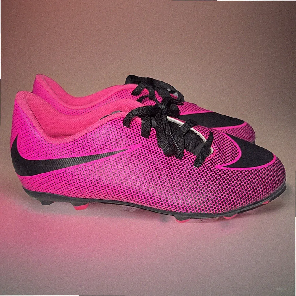 Nike Bravata FG Soccer Cleats Shoes Girls 5.5 Y PINK BLACK 84442-800 EXCELLENT