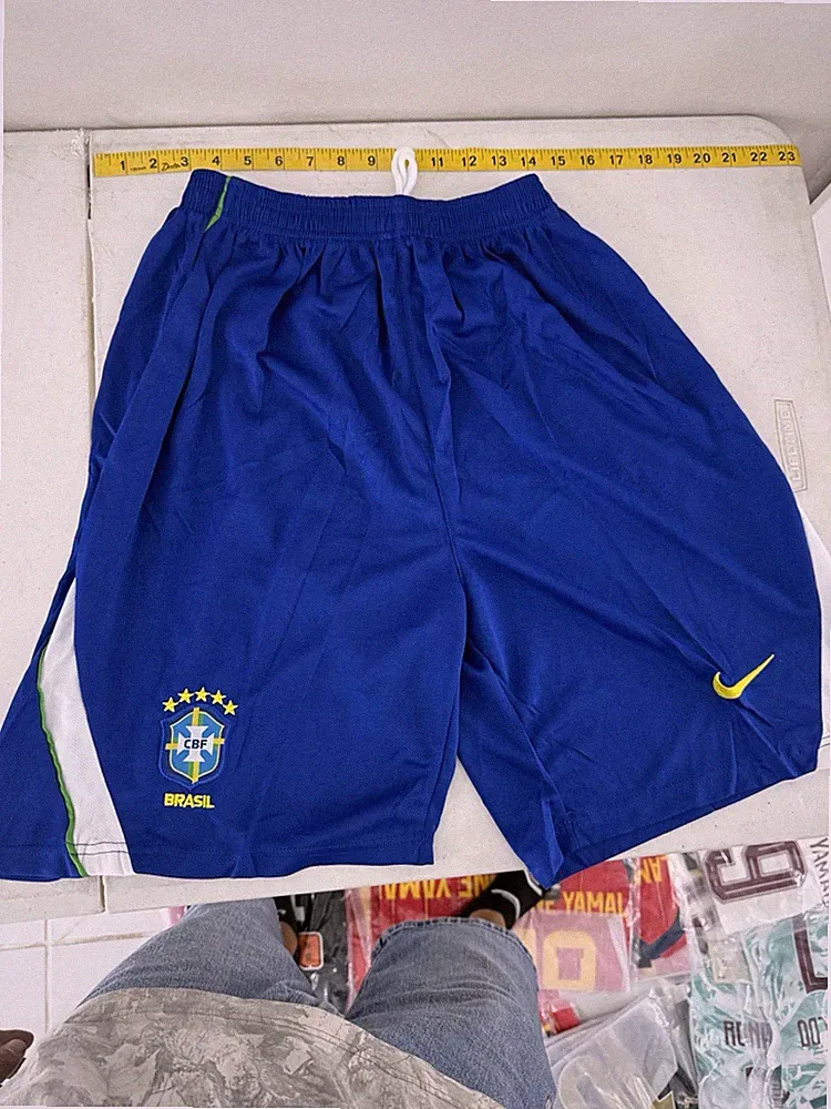 Nike Brazil CBF BRASIL Men’s Soccer Shorts Blue White Yellow Green Stars Crest
