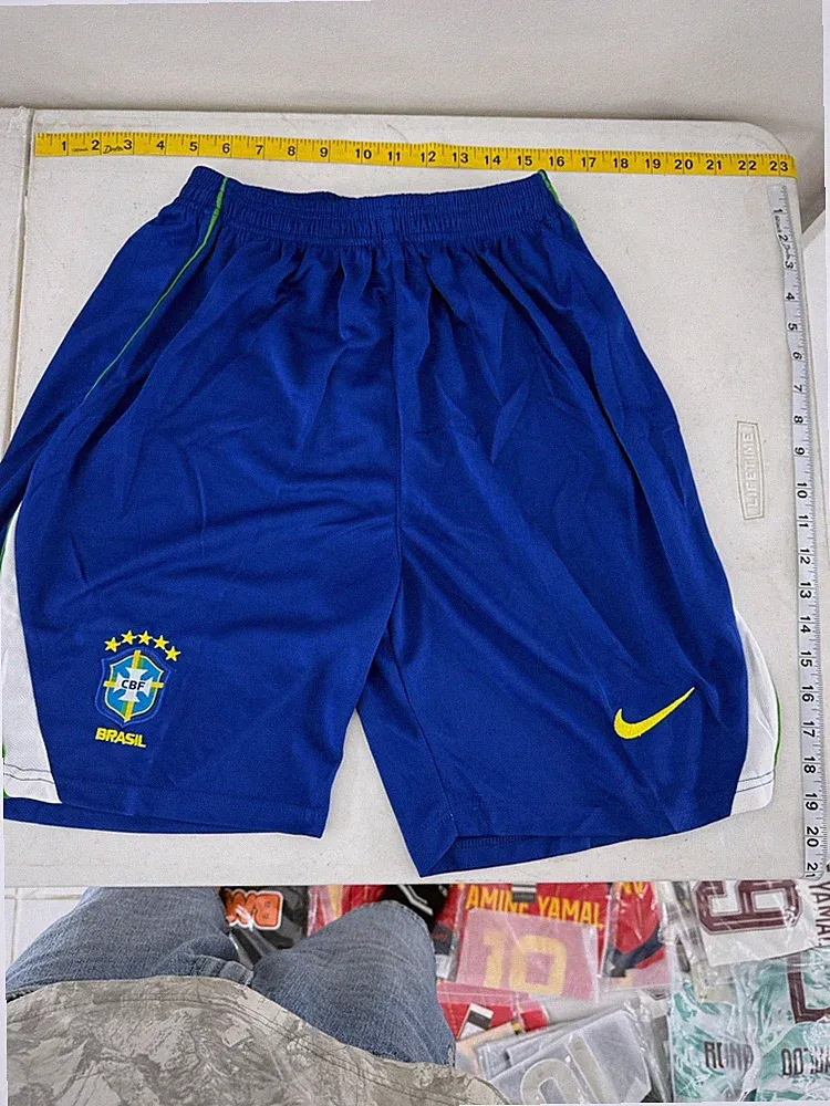 Nike Brazil National Team Men’s Soccer Shorts Blue w/ Crest White Green Yellow