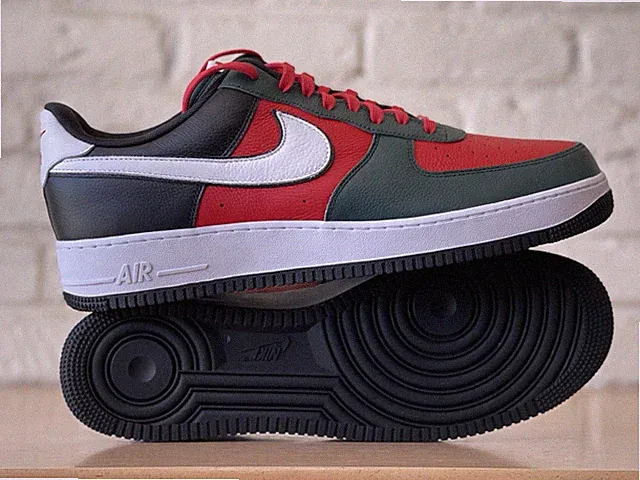 Nike By You Air Force 1 Low Retro Black White Green Red Shoes HF0659-900 Men 16