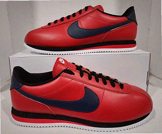 Nike By You ID Cortez 72’ FV9523-900 Red Black Blue Lthr Wmns 14.5/Mens 13 READ