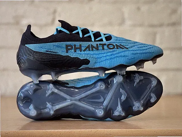 Nike By You Phantom GX Elite FG ACC Black Blue GripKnit Men Sz 9.5 Soccer Cleats