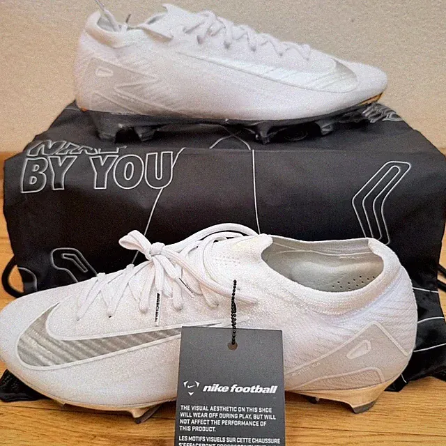 Nike By You Zoom Vapor 16 Elite FG White Silver Iridescent Men’s Size 9.5