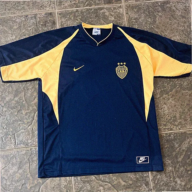 Nike CABJ Boca Juniors Short Sleeve Soccer Jersey Blue Polyester Size L