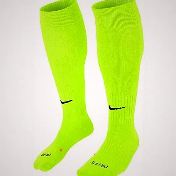 Nike Classic Cushioned OTC Soccer Socks Neon Green Yellow 394386 NEW