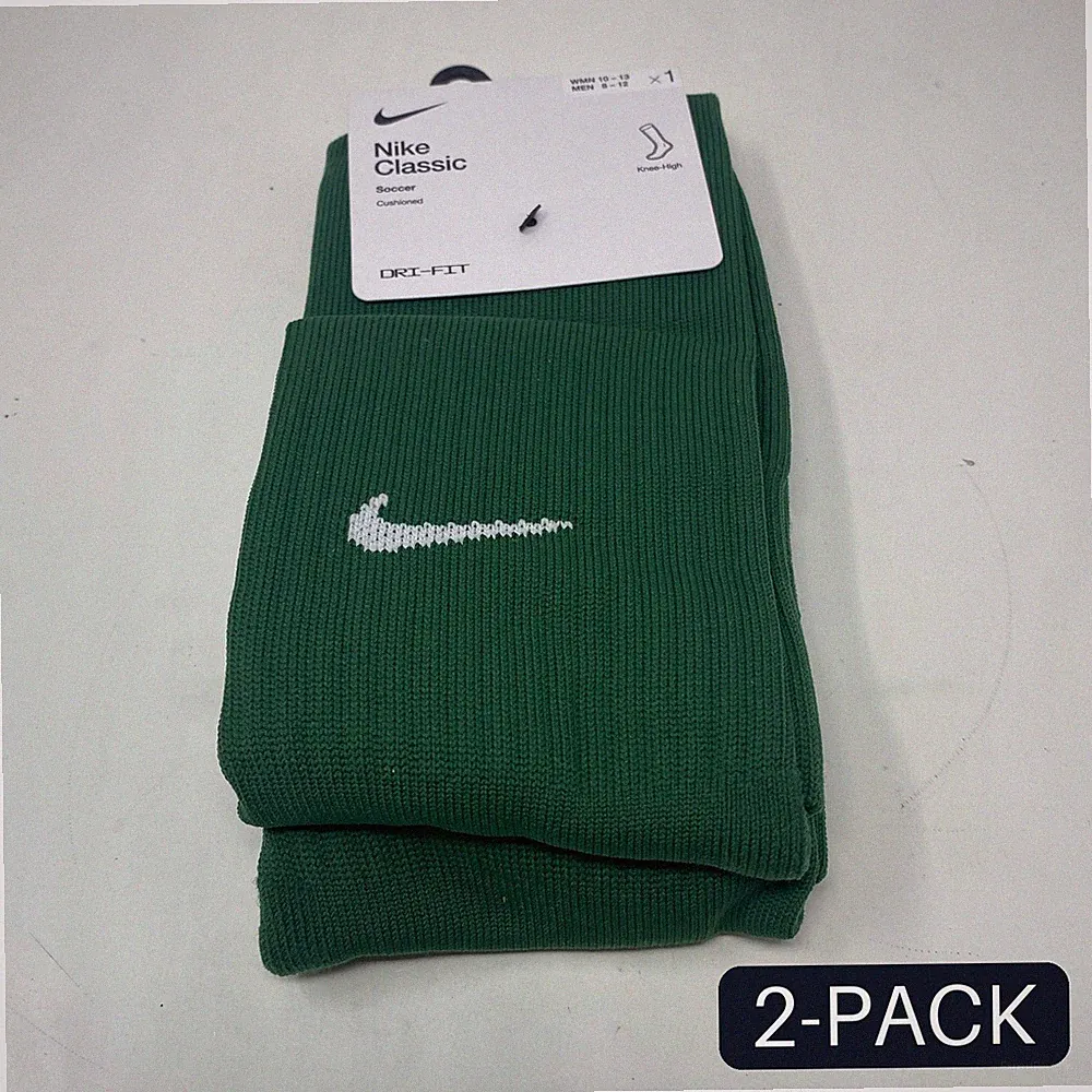 Nike Classic II Cushioned Soccer Socks Green L SX5728-323 1 Pair - 2 PACK