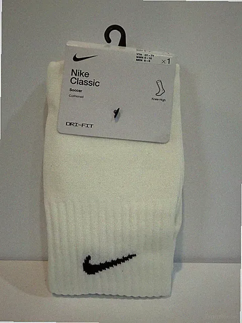 Nike Classic Knee High Dri-Fit Soccer Sock - Medium - White
