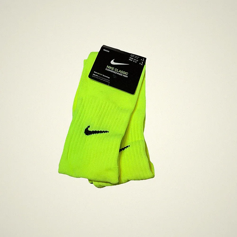 Nike Classic Knee-High Soccer Socks Adult Large Volt Green SX5728-702