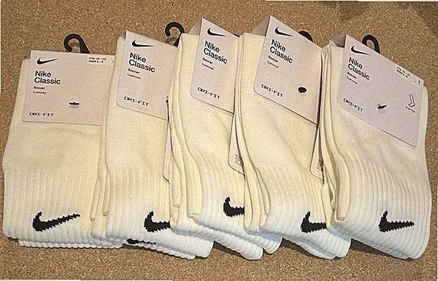 Nike Classic Soccer Socks Womens Small Knee High White Black Swoosh Dri Fit Lot