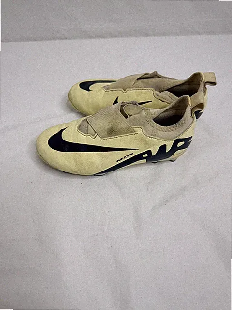Nike Cleats Youth Size 1.5Y Beige Black Mercurial Air Zoom Soccer Shoes Used